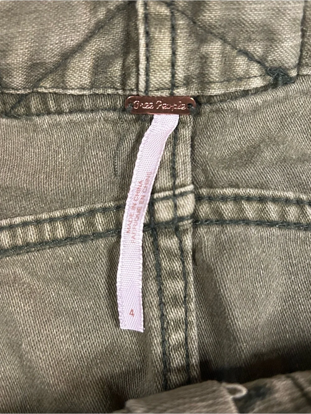 Free People Olive Green hangin’ on tight cargo mini skirt.